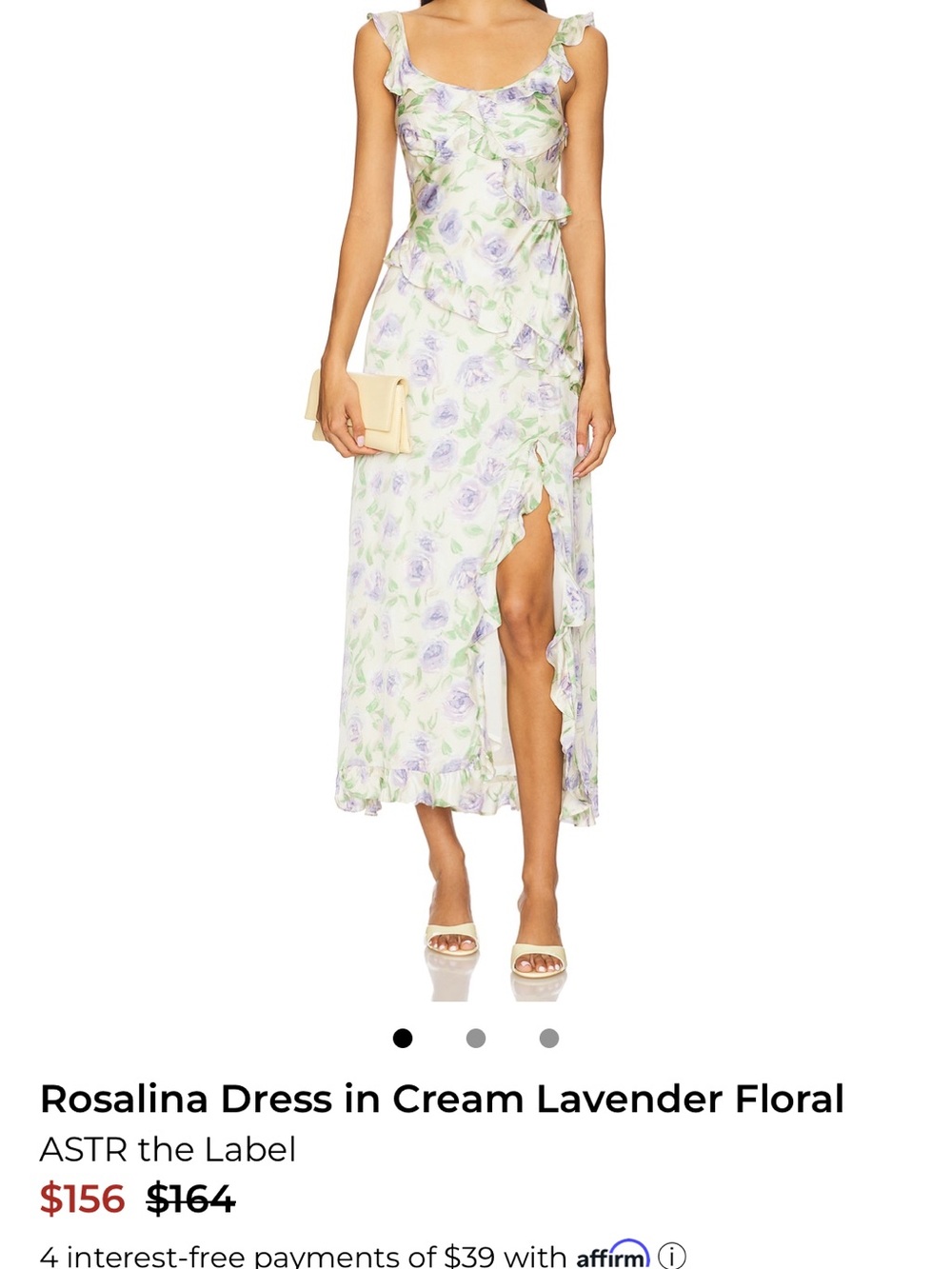Astr Rosalina Dress Cream Lavender Floral